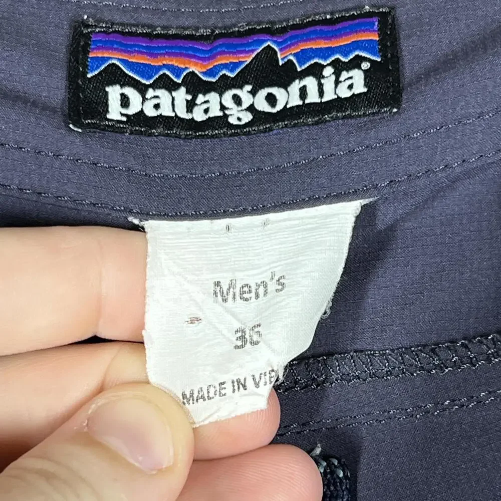 Patagonia Shorts Mens 36 Gray Board Shorts Drawstring Pockets Quick Dry